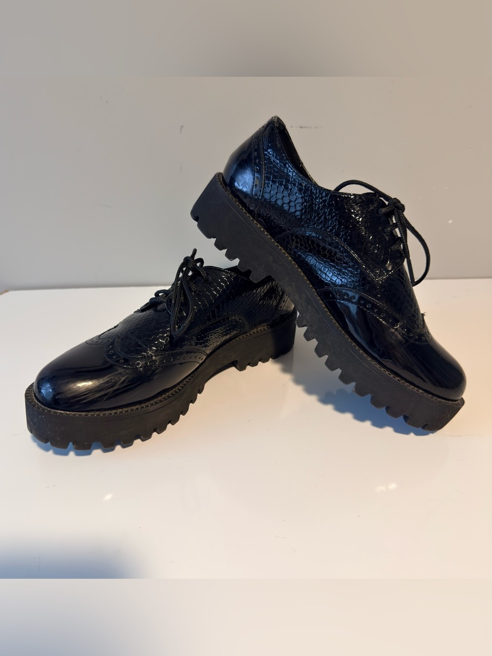 In street Women Oxford Black Shoes Sz EU39 US 8